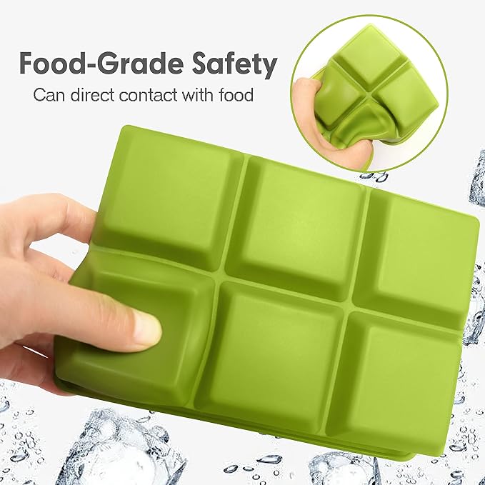 Silicone Ice Cube Trays 3 Pack - Large Size Silicone Ice Cube Molds with Leak Proof Removable Lid Square Ice Cube Tray And BPA Free for Cocktail,Whiskey, Stackable Flexible Ice