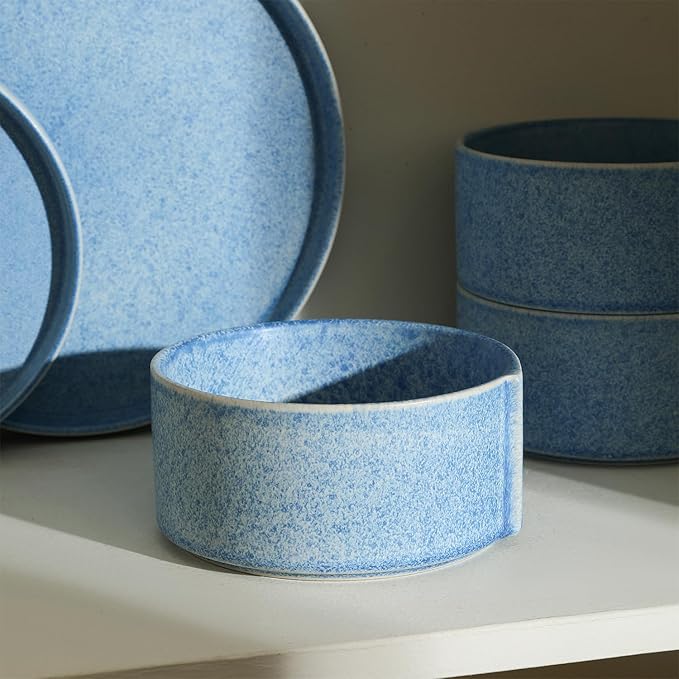 Stone Lain Bao 24-Piece Dinnerware Set Stoneware, Blue