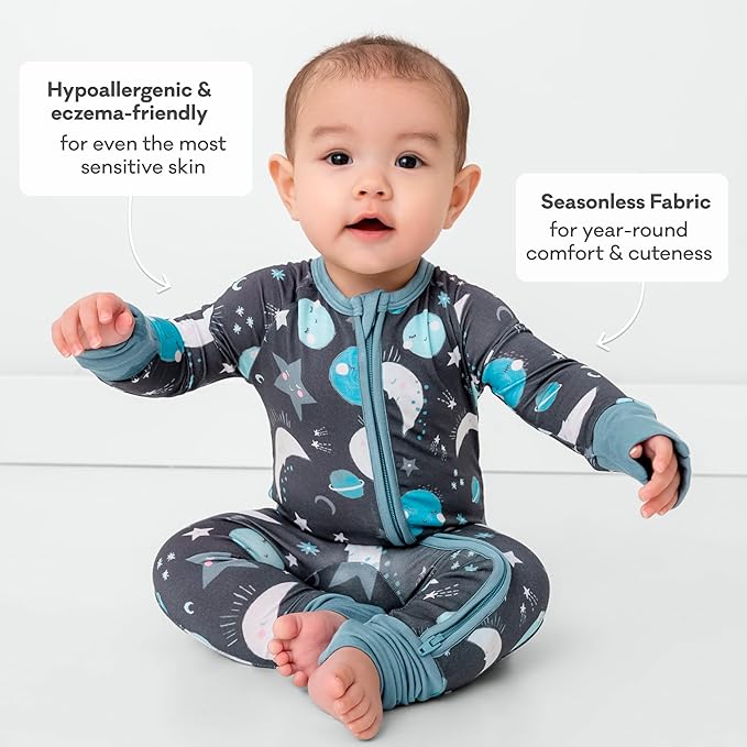 Little Sleepies Pajamas for Baby Boys & Girls, Viscose from Bamboo Baby Pajamas, Preemie & Newborn Sleepers, 2-Way Zipper PJs