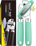 PrinChef Can Opener Manual, Can Tin Bottle Opener with Magnet - No-Trouble-Lid-Lift, Handheld Can Opener Smooth Edge with Sharp Blade, Heavy Duty and Easy to Use, for Seniors with Arthritis, Green