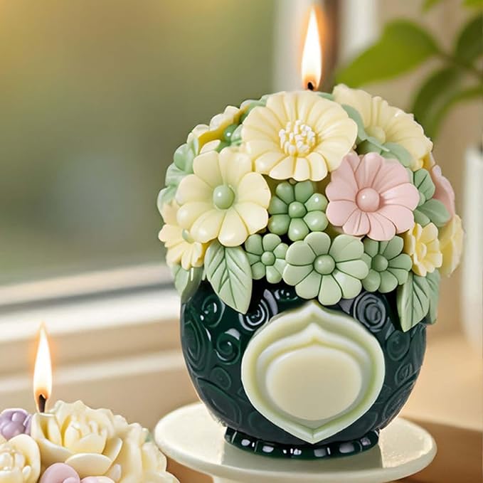 Bulk Flower Bottle Tulip Rose Cylinder Molds Silicone Wave Spiral Candle Mold - Silicone Resin Casting Molds for Candle & Resin & Soap Craft Supplies