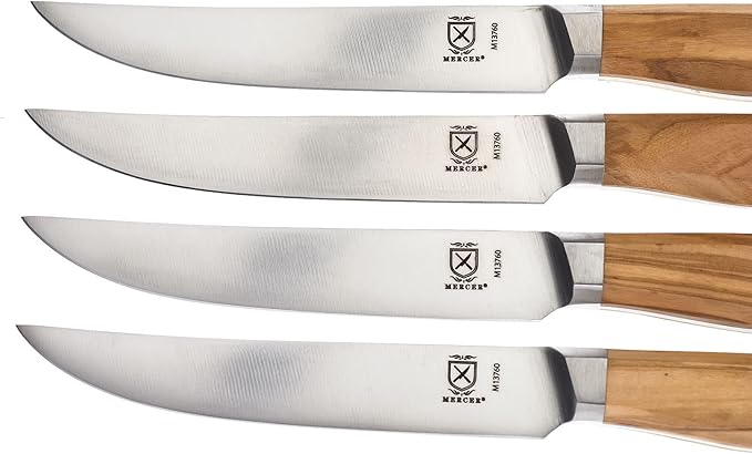 Mercer Culinary Olive Wood 4-Piece Steak Knife Set