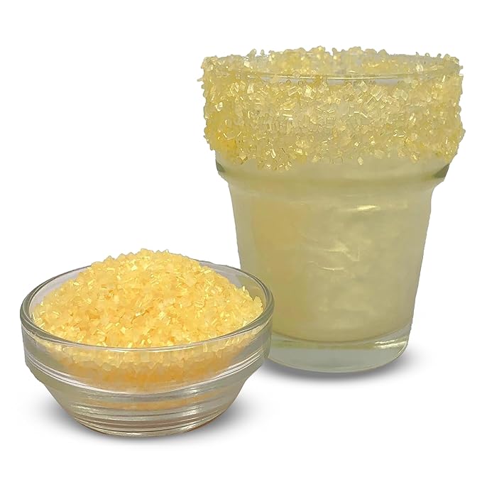 Snowy River Gold, Cocktail & Margarita Sugar Rimmer - Vibrant Naturally Colored Sugar for Cocktail Rimming, Baking & Decorating, Medium Crystal - 16oz