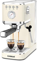 CHULUX Slim Espresso Machine with Milk Frother Steam Wand, 20 Bar Professional Italian Pump Espresso Coffee Machine for Home Cappuccino & Latte Maker, Creamy