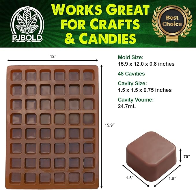 Square Brownie Bite Silicone Mold - Half Sheet