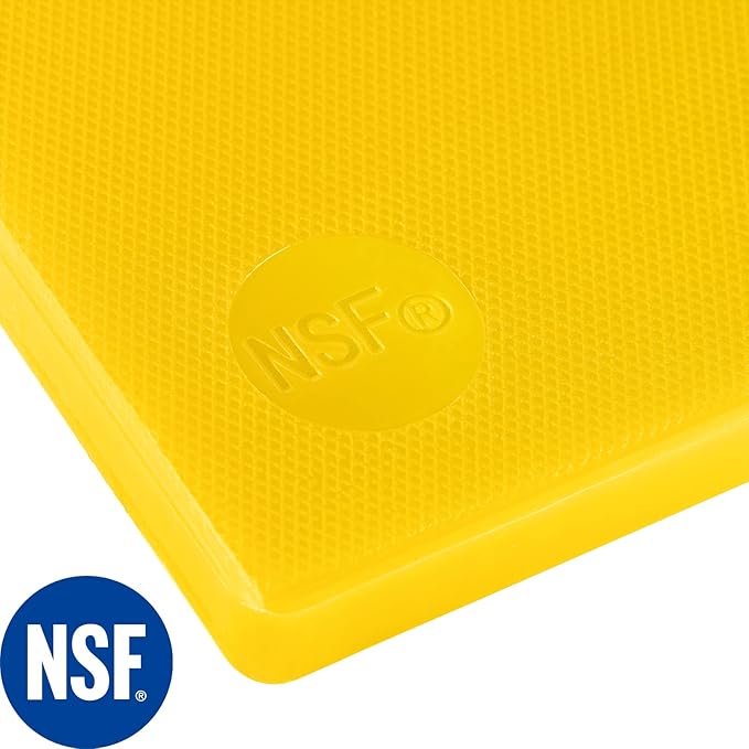 CURTA Cutting Boards for Kitchen,18" x 12" x 0.5" Yellow Color Coded Plastic Chopping Board with Anti Slip Surface Dishwasher Safe