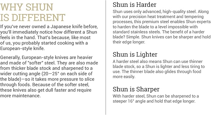 Shun Classic Blonde 5 Piece Starter Block Set, Includes 8" Chef, 3.5" Paring & 6" Utility Knives, Handcrafted Japanese Knife Block Set, Damascus Stainless Steel Cladding, Pakkawood Handle