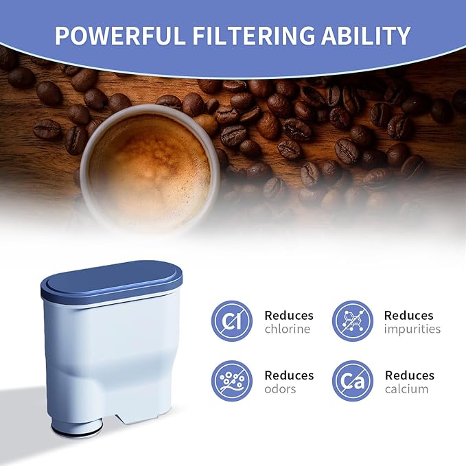 Coffee Machine Water Filter Compatible with Philips Saeco AquaClean CA6903, Water Filter For Fully Automatic Coffee Machines Dedicated Anti-Lime Scale Water, 2PCS