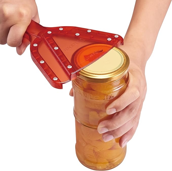 Jar Opener for Weak Hand & Seniors with Arthritis,Easy Twist Off Bottle Caps,Patent | Unique Kitchen Gadgets, Christmas Gifts for Elderly/Women/Men (Red)