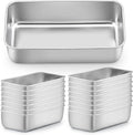 LIANYU 16 Pack 9x5 Inch Loaf Pans for Bread Baking, Stainless Steel Bread Baking Pans, Small Loaf Tins for Homemade Brownies and Pound Cakes, Dishwasher Safe