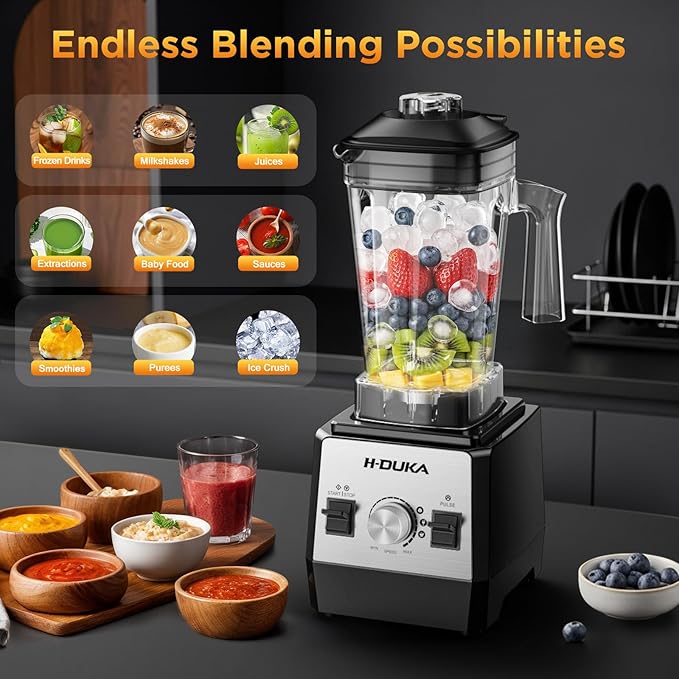 Blender for Smoothies 64 oz Capacity Countertop Blenders for Kitchen Powerful Smoothie Blender with BPA Free Container, Ice Crushing, Frozen Drinks, Puree, Protein Shakes,Dishwasher Safe