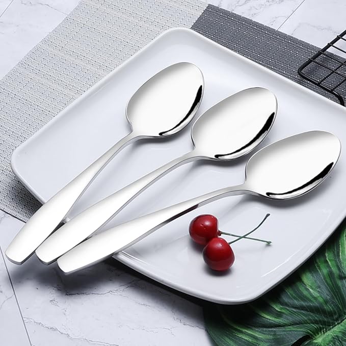 Wekioger 6-Piece Banquet Serving Spoons, Stainless Steel Large Spoons