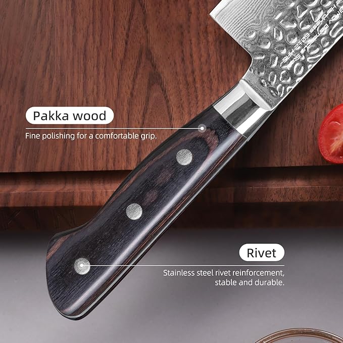 FINDKING Paring Knife 5 Inch, Damascus Small Kitchen Utility Knife for Fruit, Prep & Travel Use (Raven Series)