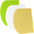 SURDOCA Dough Scraper Bench Scraper - 3P 5.9x4.3" Plastic Flexible Bowl Scraper, Sharp Edge & Angles Cake Scraper. Non-Slip Bakeware Decorating Tools Sculpting & Modeling Tools - White+Yellow+Green