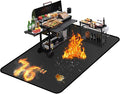 76 ×48 inches Under Grill Mat for Outdoor Grill/ Fireproof Grill Pad for Fire Pit, Double-Sided Indoor Fireplace Mat Fire Pit Mat, Oil-Proof Waterproof BBQ Mat Pads Protector for Deck Patio Gas Grills