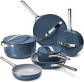 Caraway Deluxe Non-stick Ceramic Cookware Set (16 Piece) Pots, Frying Pans, Lids and Kitchen Storage - PFAS & PFOA Free - Oven Safe Pan Set & Compatible with All Stovetops - Navy