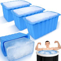 Haldane 4PC Extra Large Ice Cube Molds 25LB Ice Bath Water Chiller Giant Ice Block Molds Silicone Ice Block Maker For Home, Thicker Big Ice Cube Tray Reusable Athletes Cold Plunge Accessories