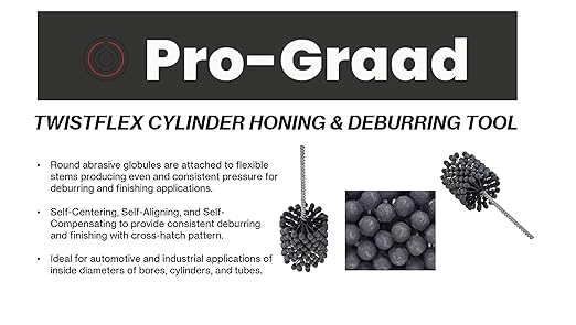 TwistFlex 3/4" 120SC Cylinder Hone | 0.75" (19mm) Flexible Cylinder Honing & Deburring Tool | Bore Brush for Hole Diameters 0.71” – 0.75” | Silicon Carbide 120 Grit | 1/4" Shank | 8" Length
