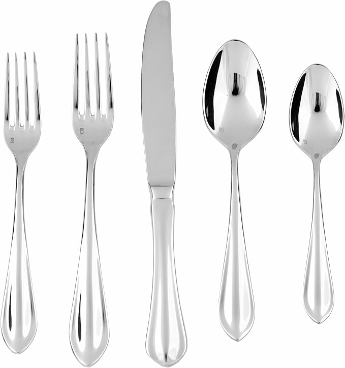 Fortessa Forge 18/10 Stainless Steel Flatware Slotted Spoon, 10-Inch