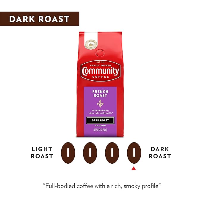 Community Coffee French Roast Ground Coffee, Extra Dark Roast, 32 Ounce (Pack of 3)