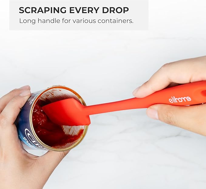Elihome Mini Silicone Basting Pastry Brush, Cooking Brush for Oil Sauce Butter Marinades, Food Brushes for BBQ Grill Kitchen Baking, Baster Brushes Baste Pastries Cakes Meat Desserts, Food Grade, Red