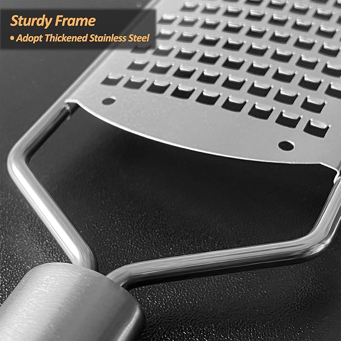Professional Zester Grater Extra Coarse for Potato, Zucchini, Carrot, Apple, Cabbage and Cheese, Kitchen Grater with Razor-Sharp Stainless Steel Blade (Extra Coarse)
