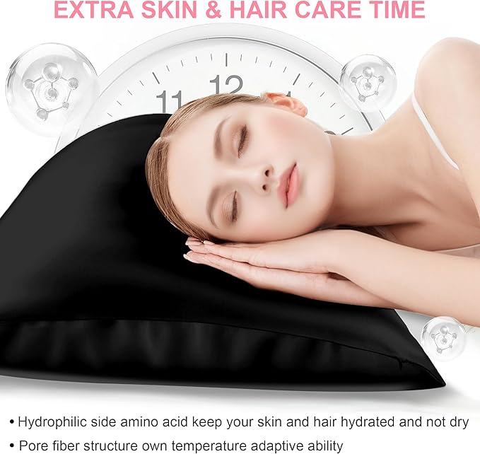 Mulberry Silk Pillow Cases 2 Pack King Size 20x36 Inches with Hidden Zipper, Ultra Smooth and Soft Breathable Cooling Silk Satin Pillowcase Set of 2, Better for Hair and Skin, Gifts for Women Men