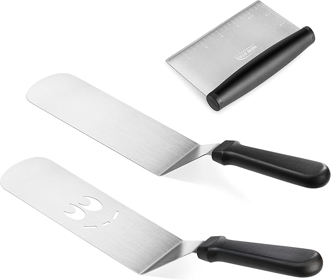 New Star Foodservice 1029161 Commercial-Grade 3-Piece Stainless Steel BBQ Spatula Set