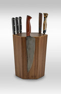 The 360KB ™ (Walnut) magnetic rotating knife block - handmade in Washington - shortest member of the 360 Knife Block ® family