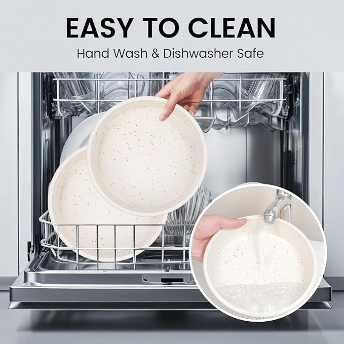 Vinino 6 Inch Silicone Round Cake Pan with Metal Reinforced Frame Set of 3, Nonstick Silicone Springform Pan for Baking Suitable for Making Layers, Cheese & Chocolate Cakes