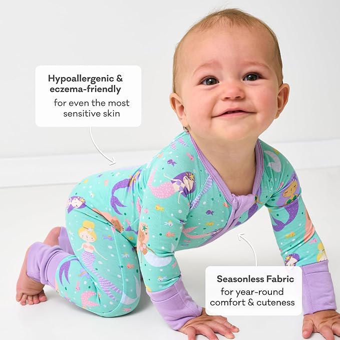 Little Sleepies Pajamas for Baby Boys & Girls, Viscose from Bamboo Baby Pajamas, Preemie & Newborn Sleepers, 2-Way Zipper PJs