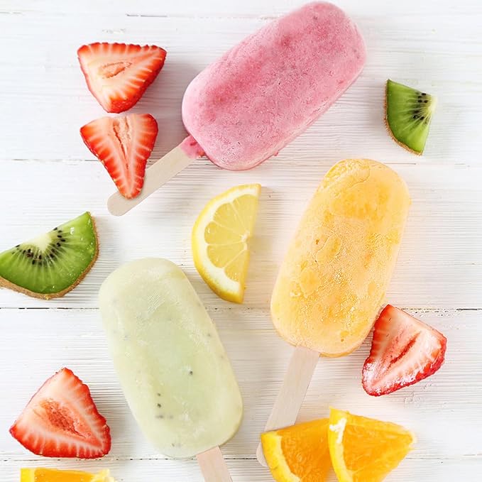Ozera Popsicles Molds Set of 2, Silicone Cake Pop Molds Reusable Homemade Popsicle Maker Ice Pop Cakesicle Molds with 50 Wooden Sticks & 50 Popsicle Bags