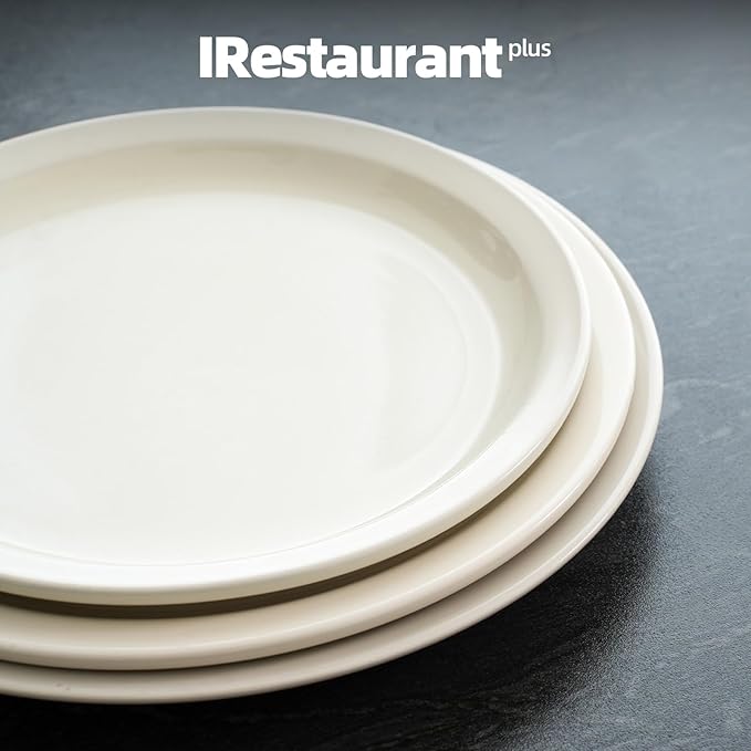Stoneware Narrow Rim Commercial Grade Dinnerware America White, Plate 9", Case of 24