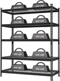 WORKPRO 5-Tier Metal Storage Shelving Unit, 48”W x 24”D x 72”H, Adjustable Storage Rack Heavy Duty Shelf, 4000 lbs Load Capacity (Total), for Garage, Kitchen, Bathroom, Warehouse, Black/Sliver