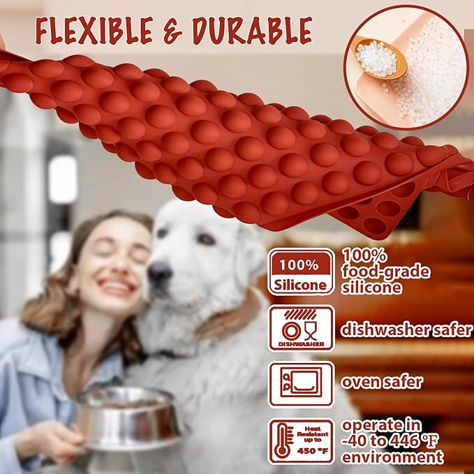 HKNMTT Mini Semi Sphere Shape Molds Silicone, 148 Cavities Round Baking Moulds for Dog Treats Snack Candy Chocolate Chip Cookie Wax Yogurt Melts, Oven Safe Small Half Ball Pellet Sheets