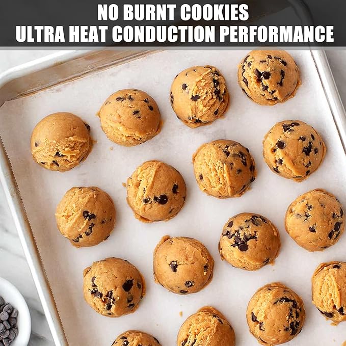 Baking Sheet Cookie Sheet Set of 2, Umite Chef Stainless Steel Baking Pans Tray Professional 18 inch, Non Toxic & Healthy, Mirror Finish & Rust Free, Easy Clean & Dishwasher Safe