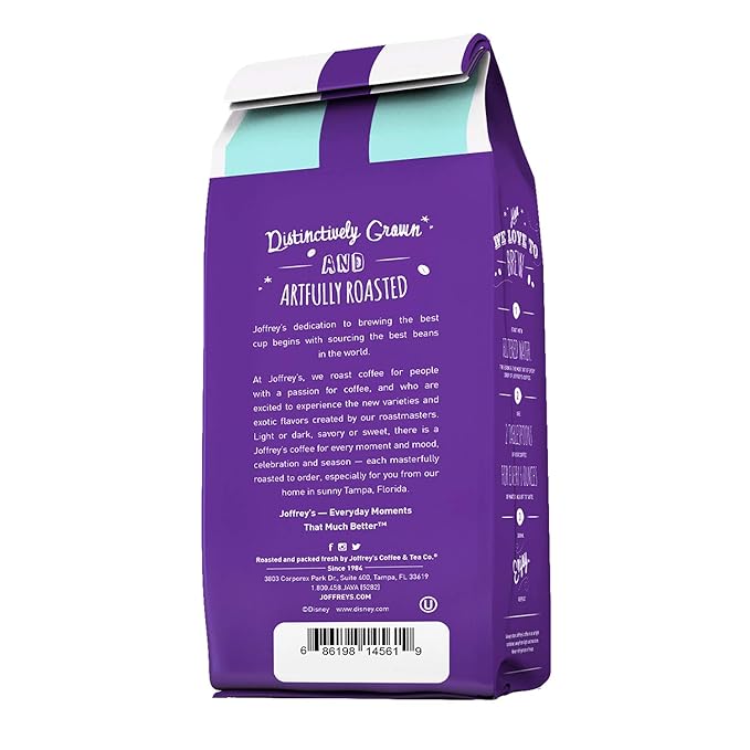 Joffrey's Coffee - Disney French Bistro Blend, Artisan Dark Roast, Arabica Coffee Beans, Full-Bodied with Smoky Sweetness, Brew or French Press (Whole Bean, 11 oz)