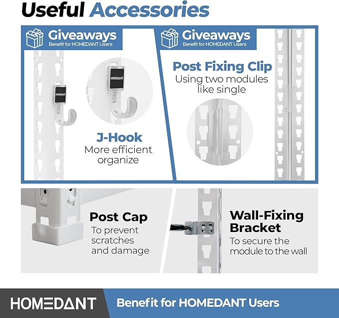 HOMEDANT 5 Tier Laminated White Boltless Metal Shelving Unit Adjustable Garage Storage Utility Rack Heavy Duty Shelves Organization Multipurpose Shelf Warehouse Pantry 28" W x 12.3" D x 59.5" H 3Pack