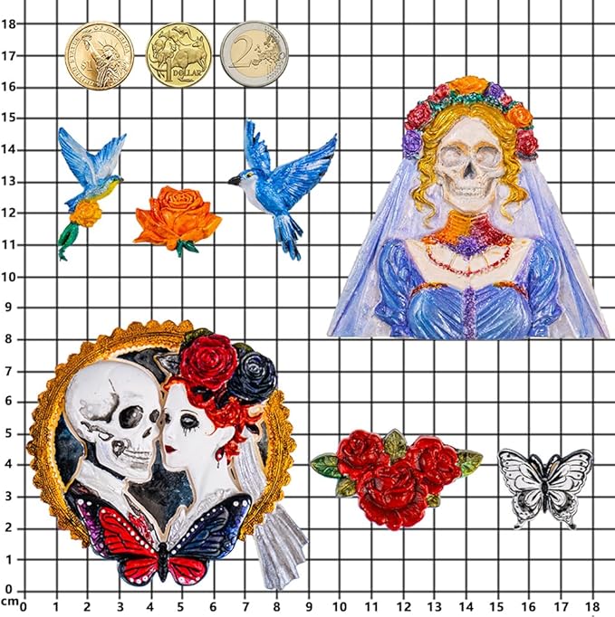 Skeleton Bride and Groom Clay Molds for Crafts