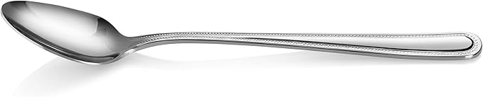 New Star Foodservice 58581 Steel Bead Pattern Serving Spoon, 7.8-Inch Set of 12