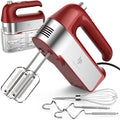 Hand Mixer Electric, 450W Kitchen Mixers with Scale Cup Storage Case, Turbo Boost/Self-Control Speed + 5 Speed + Eject Button + 5 Stainless Steel Accessories, For Easy Whipping Dough,Cream,Cake