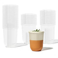 TOSSWARE NATURAL Arc - Plant Based Clear Cold Cups 16 oz - Plastic Alternative for Parties, Bachelorettes, Weddings - Recyclable - Set of 50