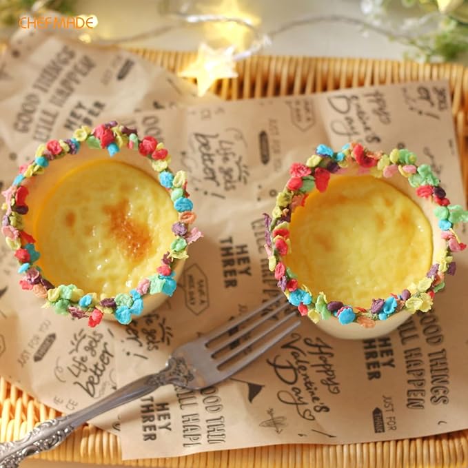 CHEFMADE Muffin Cake Pan, 6-Cavity Non-Stick Jumbo Cupcake Pan Bakeware for Oven Baking (Champagne Gold)