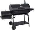 Royal Gourmet CC2036F Barrel Charcoal Grill with Offset Smoker, Outdoor BBQ Grill with 1200 Sq. In. Grilling Area for Large Event Gathering, Black