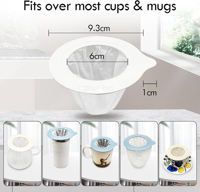 Portable Pour Over Coffee Dripper Reusable Coffee Filters Pour Over Coffee Maker for Camping Coffee, Travel Coffee Maker (50, white)