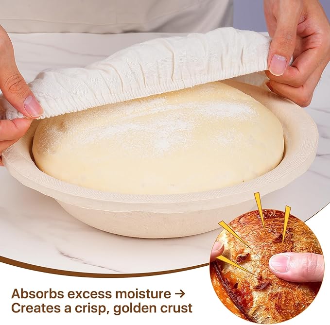 Round & Oval Wood Pulp Banneton Bread Proofing Basket Set, Sourdough Banneton Basket Set, Bread Making Tool Brotform Sourdough Bread Baking Supplies