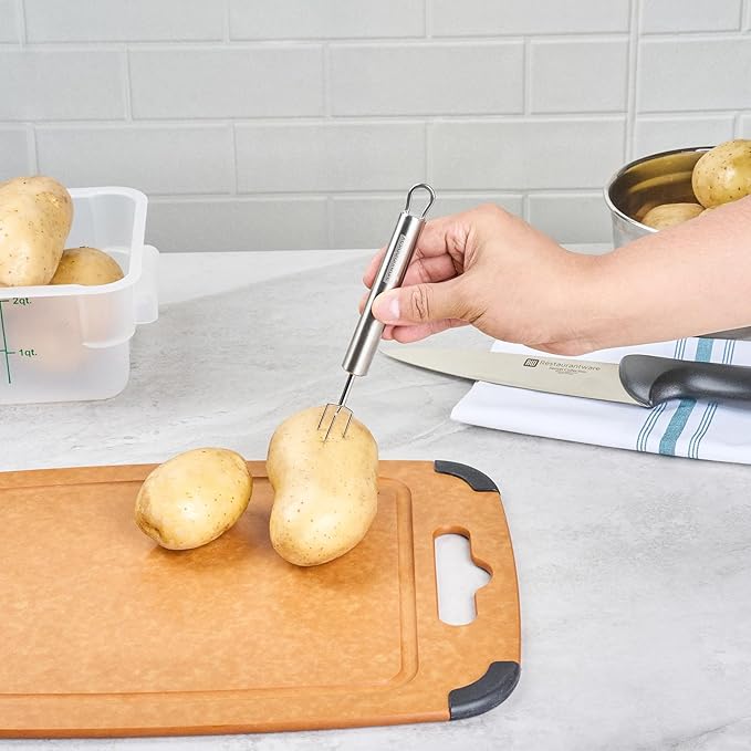 Restaurantware-German Standard 6.1 Inch Granny Forks, 6 Prong Potato Forks - Ergonomic Handle, Dishwashable, Stainless Steel Carving Fork, Heavy-Duty, For Kitchen Roast