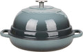 Enameled Cast Iron Dutch Oven Pot with Lid, Round Bread Oven for Homemade Sourdough Bread Baking, 6 Quart, Slateblue
