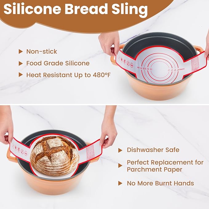 Bread Making Tools with Danish Dough Whisk Set, Sourdough Bread Scoring Tool & Baking Supplies - Bread Lame, Silicone Baking Sling, Bread Bag & More, Bread Baking Supplies