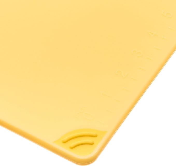 San Jamar Saf-T-Grip Plastic Cutting Board with Safety Hook, 9" x 12" x 0.375", Yellow, (Pack of 6)